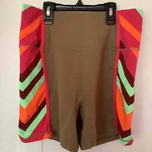 Free People Movement Chevron Side Stripe Biker Short Stretch‎ Sz Large NW…